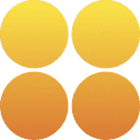 Four gradient circles in a 2x2 grid: two yellow on top, two orange on the bottom, all on a white background.