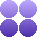 Four purple circles, each with a subtle gradient from light to dark, arranged in a 2x2 grid on a white background.
