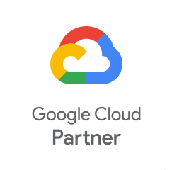 Google Cloud Partner logo featuring a stylized multi-colored cloud icon above the text "Google Cloud Partner".