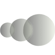 Three overlapping translucent grey circles of increasing size, left to right